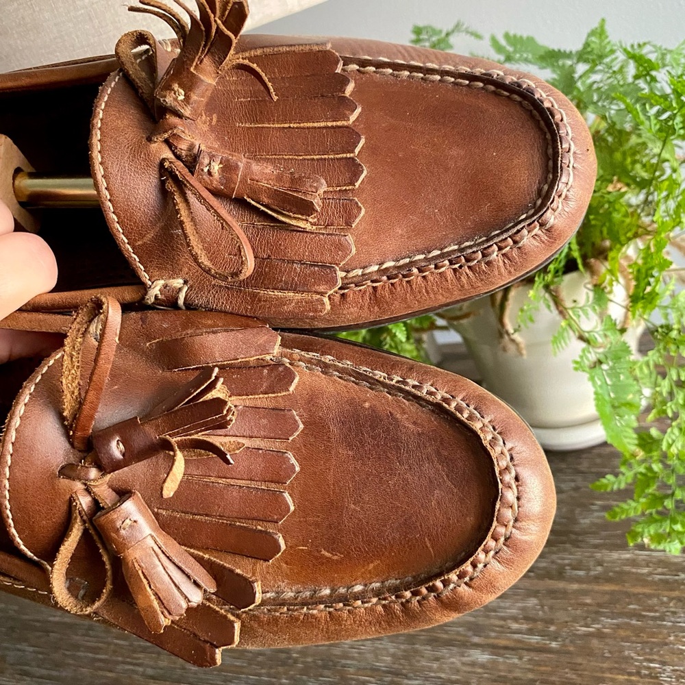 Cole Haan Mens Leather Tassel‎ Loafers Casual Slip On Brown Tan 12 D Tan Brown